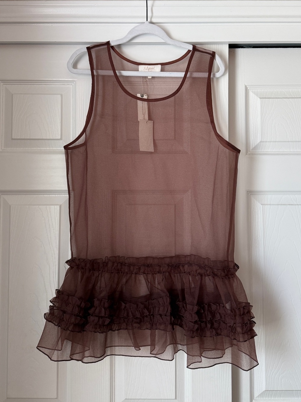 & Layered Sheer Ruffle Tunic Top - Picture 4 of 5